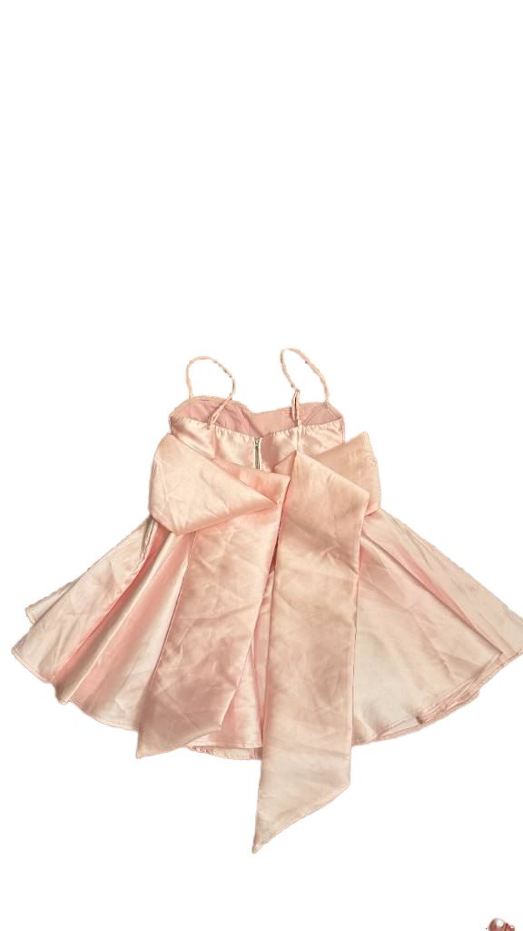 Hello Molly - Pink Satin Mini Dress with Bow Back