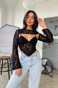 RBL FLW New Crush Black Lace Tank and Bolero Set - FINAL SALE