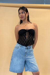 Pretty Woman Black Lace Tube Top - FINAL SALE