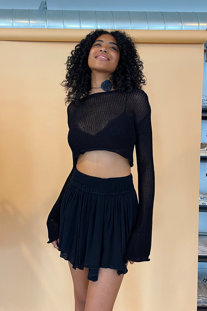 Easy Choice Black Asymmetrical Hem Skirt - FINAL SALE