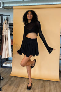 Easy Choice Black Asymmetrical Hem Skirt - FINAL SALE