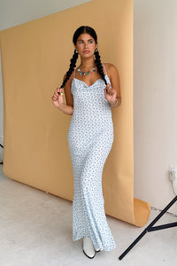 Sunlit Garden Light Blue Floral Maxi Dress - FINAL SALE