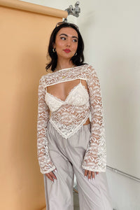 RBL FLW New Crush Cream Lace Tank and Bolero Set - FINAL SALE