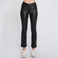 Sydney Stretch Black PU Cropped Pants - FINAL SALE