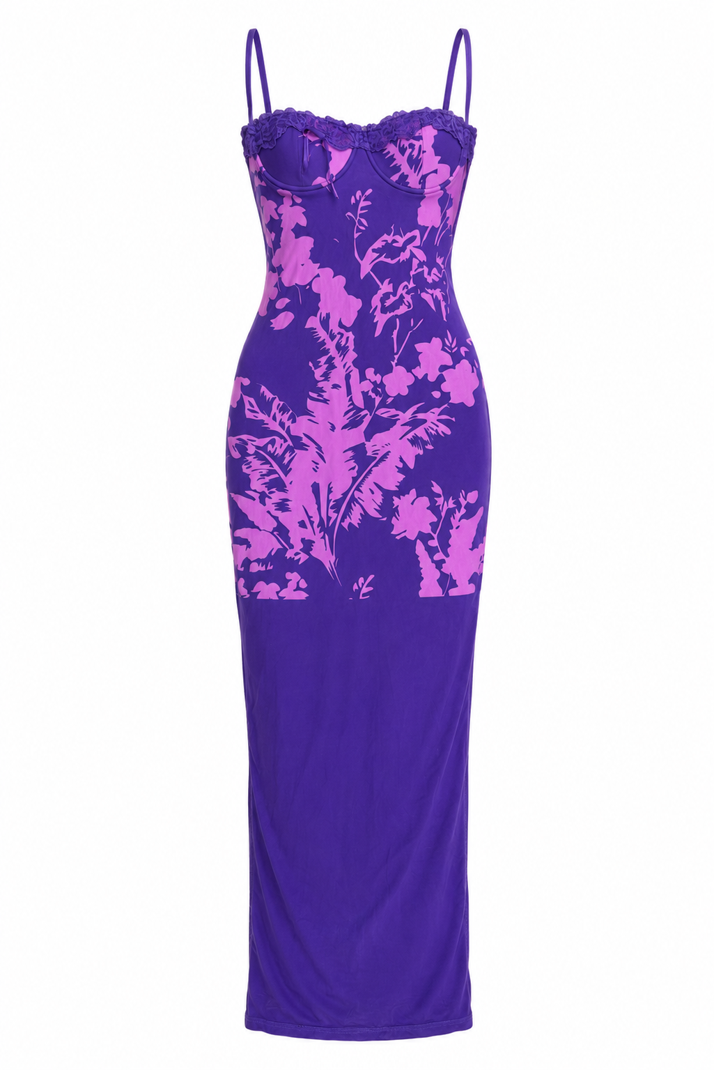 Finesse Purple Floral Corset Maxi Dress - S (Like New)