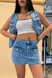 Britt Denim Cargo Skirt - FINAL SALE