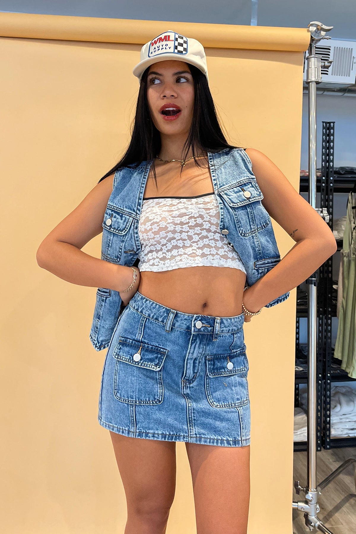Britt Denim Cargo Skirt - FINAL SALE