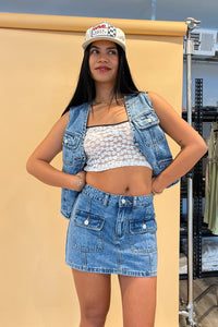 Britt Denim Cargo Skirt - FINAL SALE