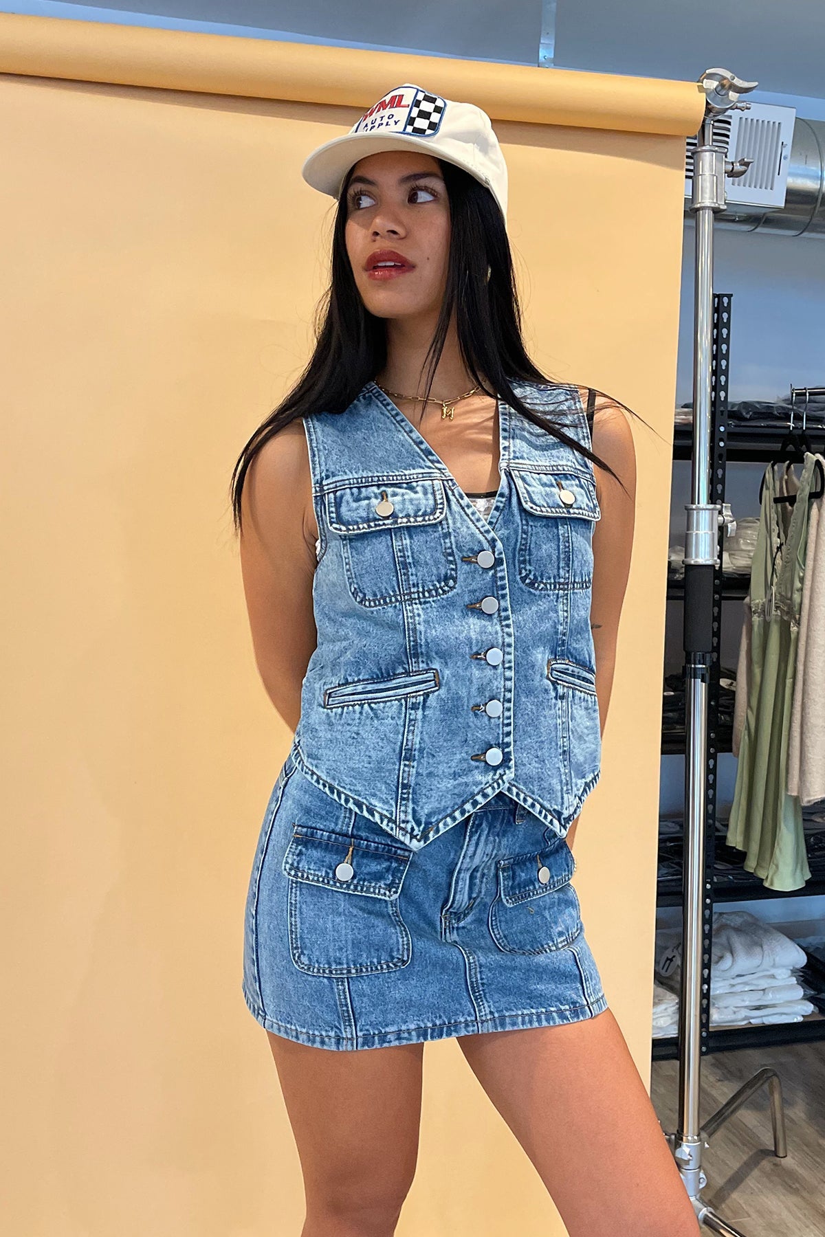 Britt Denim Cargo Vest - FINAL SALE