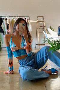 Dreaming of Disco Tie Dye Long Sleeve Halter Top - FINAL SALE