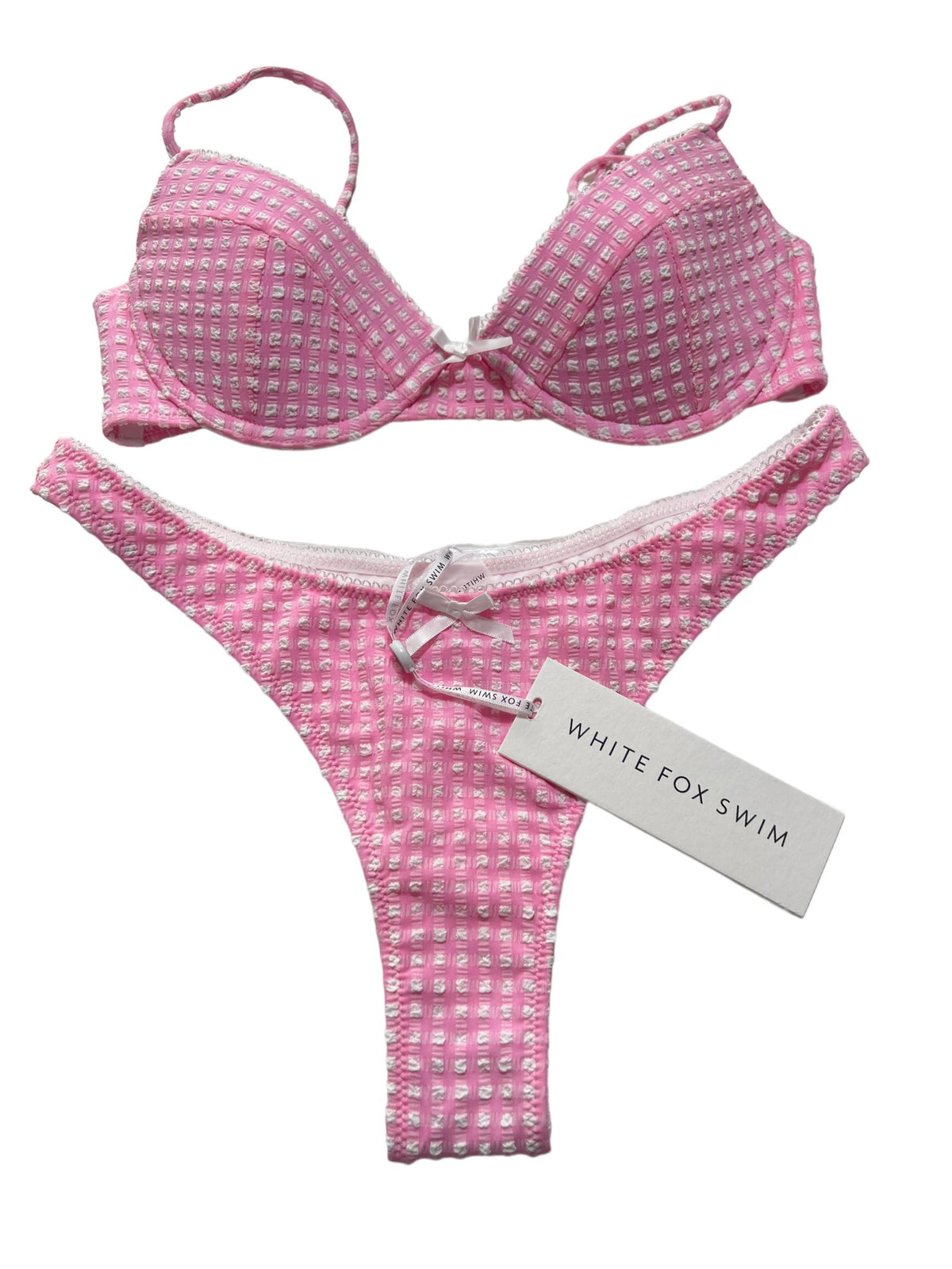 White Fox - Pink Gingham Bikini - New With Tags