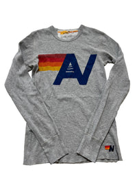 Aviator Nation - Gray Waffle Long Sleeve Top