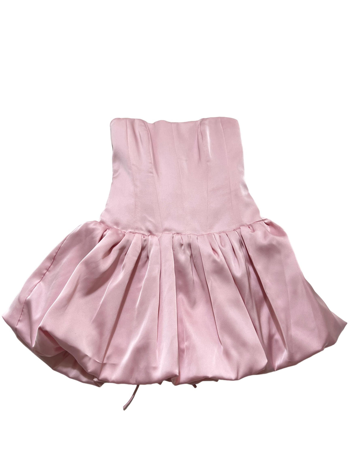 Olly - Pink Strapless Bubble Mini Dress