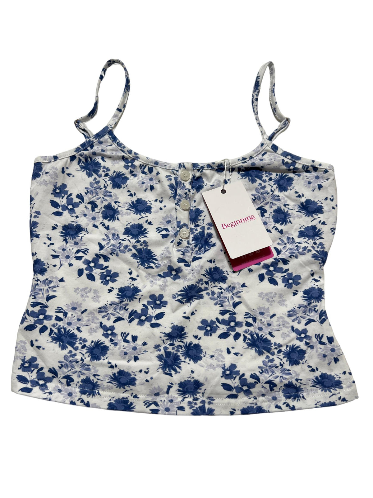 Beginning Boutique - Blue "Andie" Floral Tank Top - New With Tags