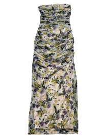 Abercrombie & Fitch - White Strapless Floral Maxi Dress NEW