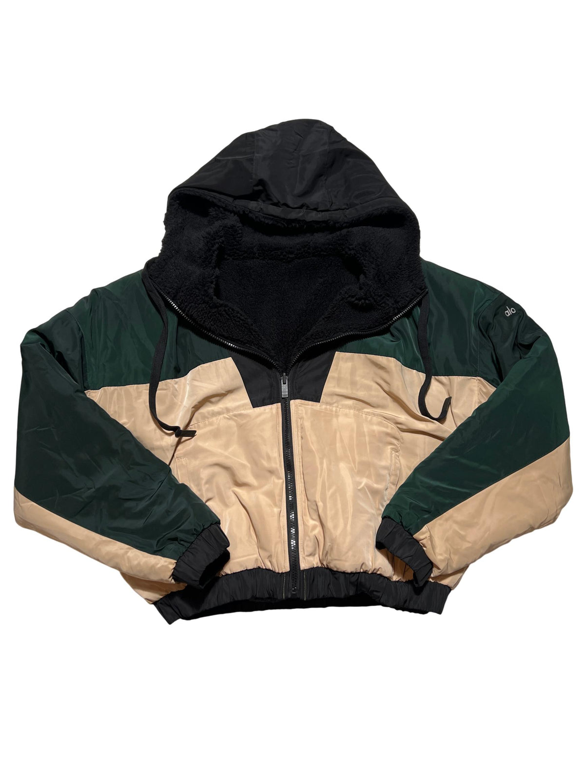 Alo - Green and Tan Puffer Jacket