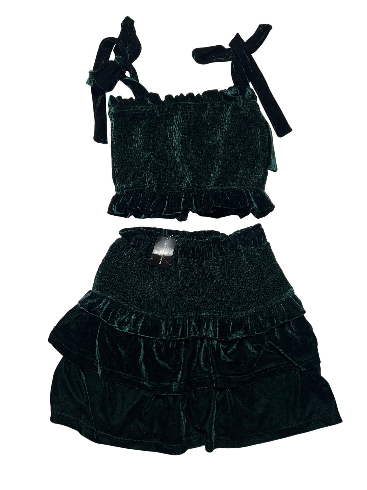 A Love Like You - Green Velvet Mini Skirt Mini Matching Set