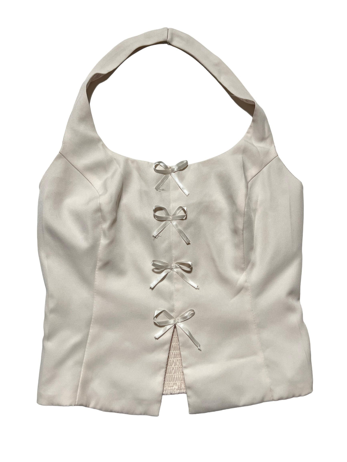 Lulus - Tan Bow Front Halter Tank