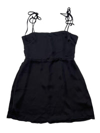 Resa - Black Satin Mini Dress