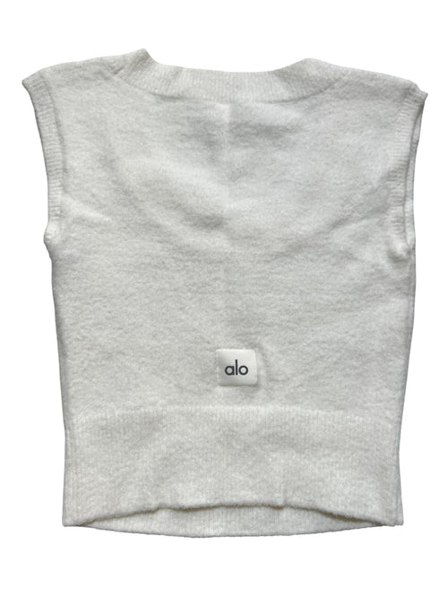 Alo - White "Snuggle Up Sweater" Sweater Vest