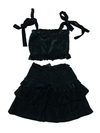 A Love Like You - Green Velvet Mini Skirt Mini Matching Set