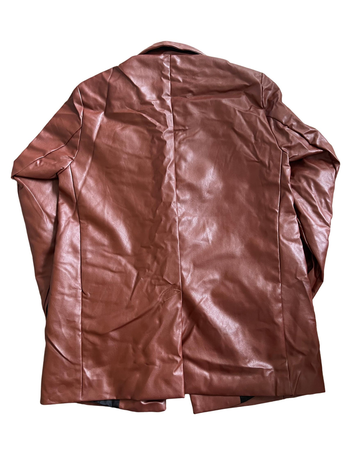 Polly - Brown Faux Leather Jacket