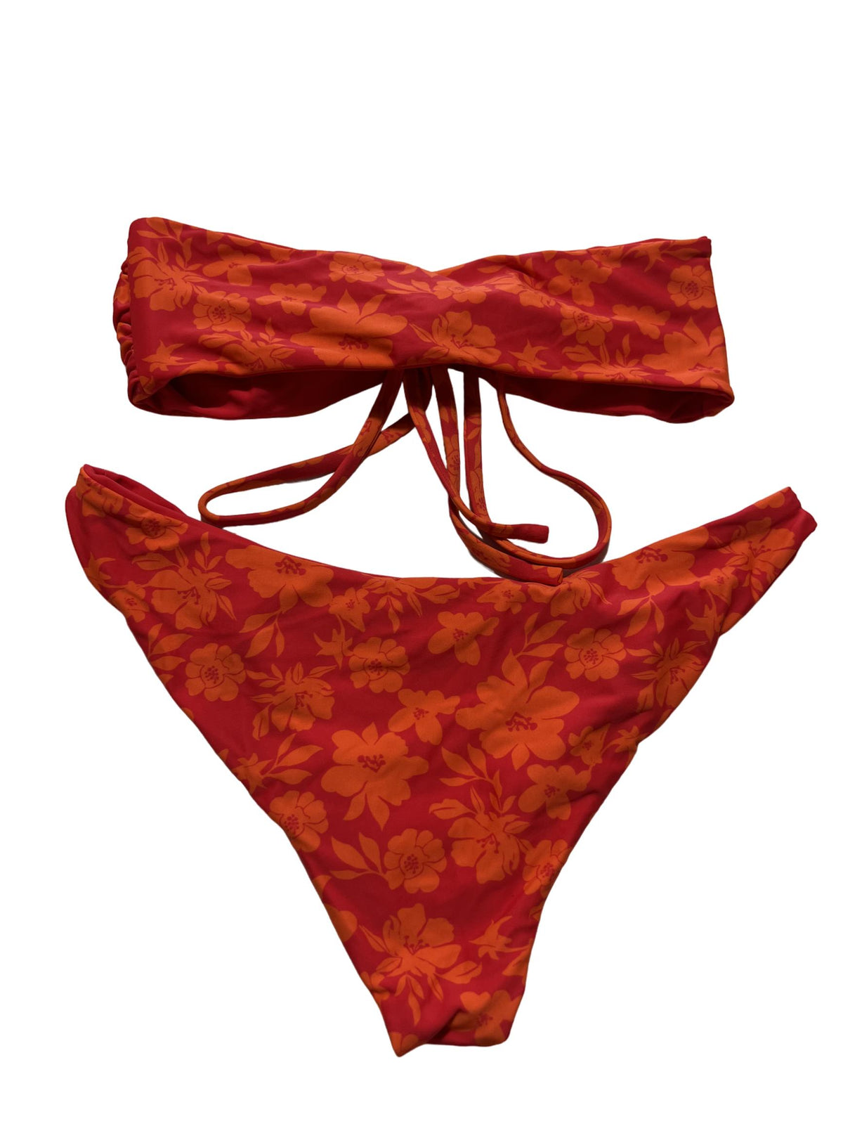 Leni Swims - Red Floral Bikini Set