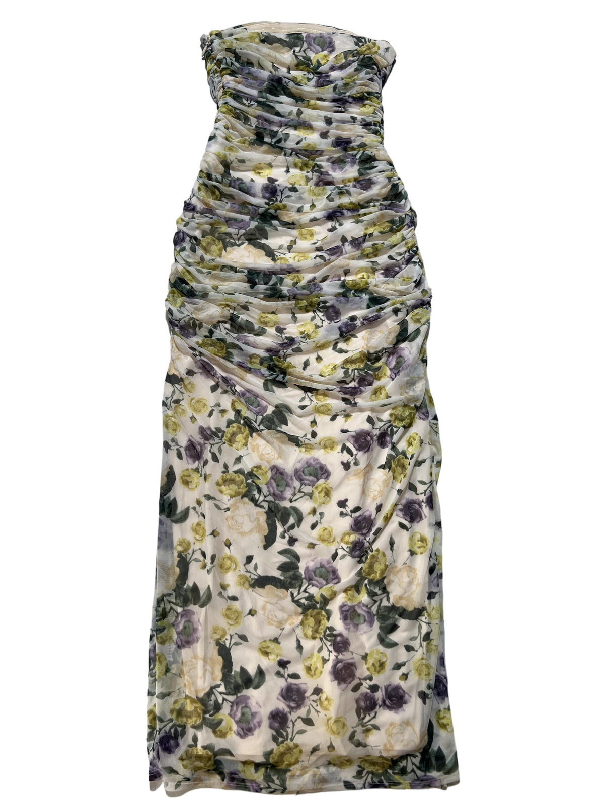 Abercrombie & Fitch - White Strapless Floral Maxi Dress NEW