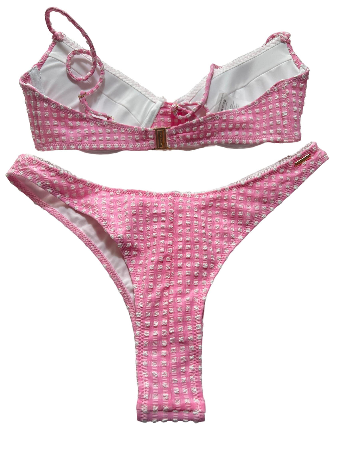 White Fox - Pink Gingham Bikini - New With Tags