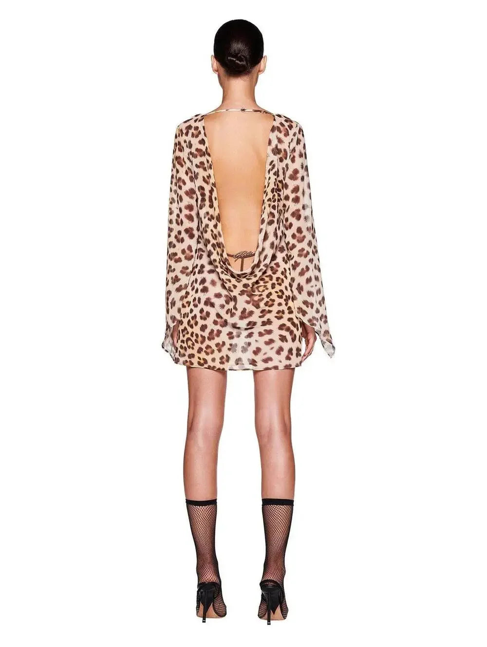 I AM GIA - Cheetah Mini Dress Long Sleeve - XS (Like New)