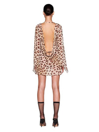 I AM GIA - Cheetah Mini Dress Long Sleeve - XS (Like New)
