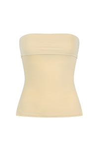 Plot Twist Nude Foldover Side Slit Tube Top - FINAL SALE