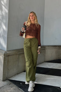 Style File Olive Parachute Pants - FINAL SALE