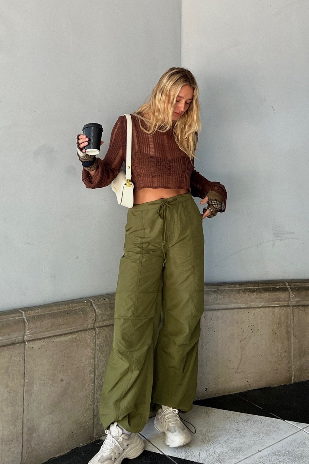 Style File Olive Parachute Pants - FINAL SALE