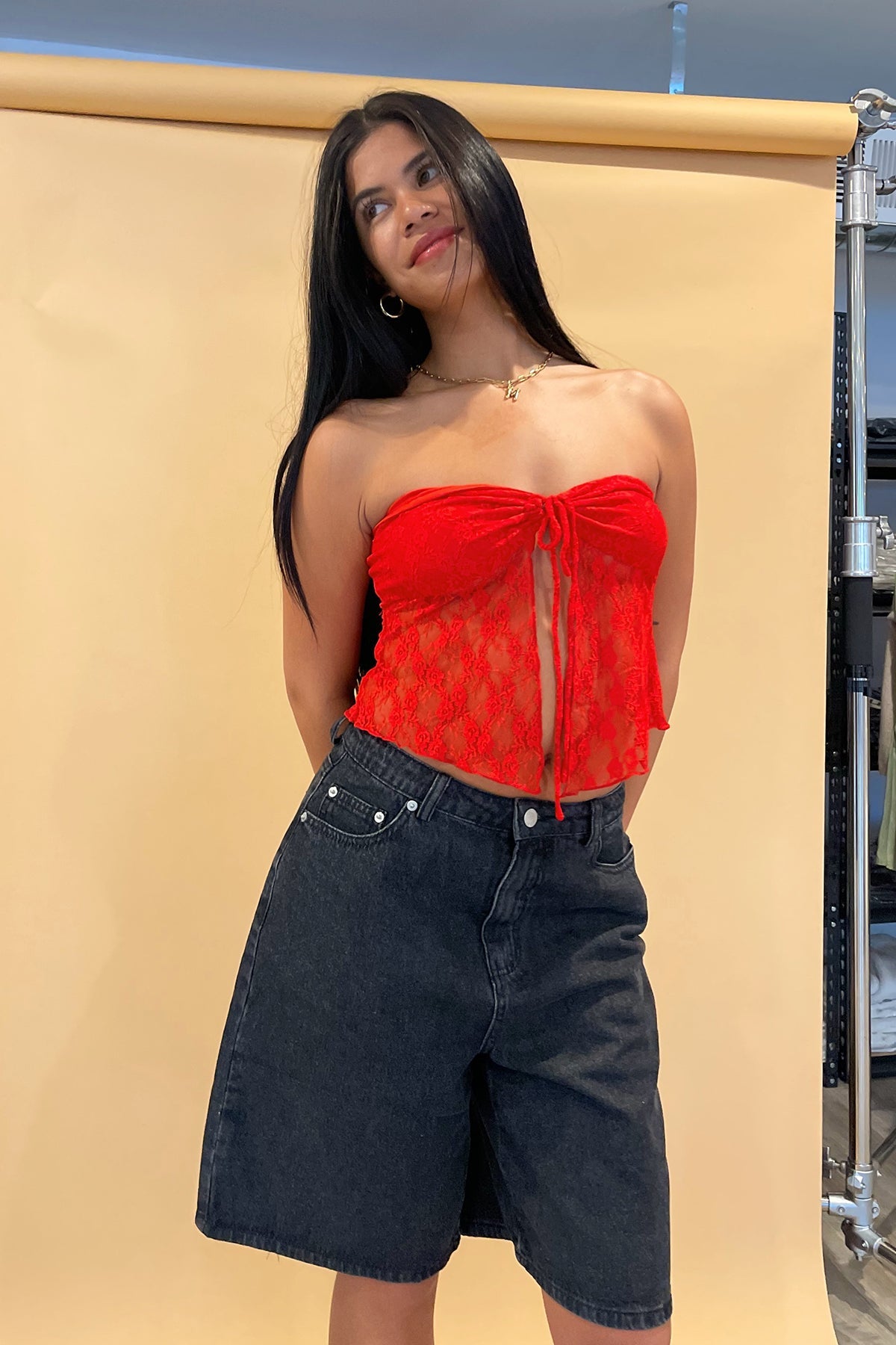 Pretty Woman Red Lace Tube Top - FINAL SALE