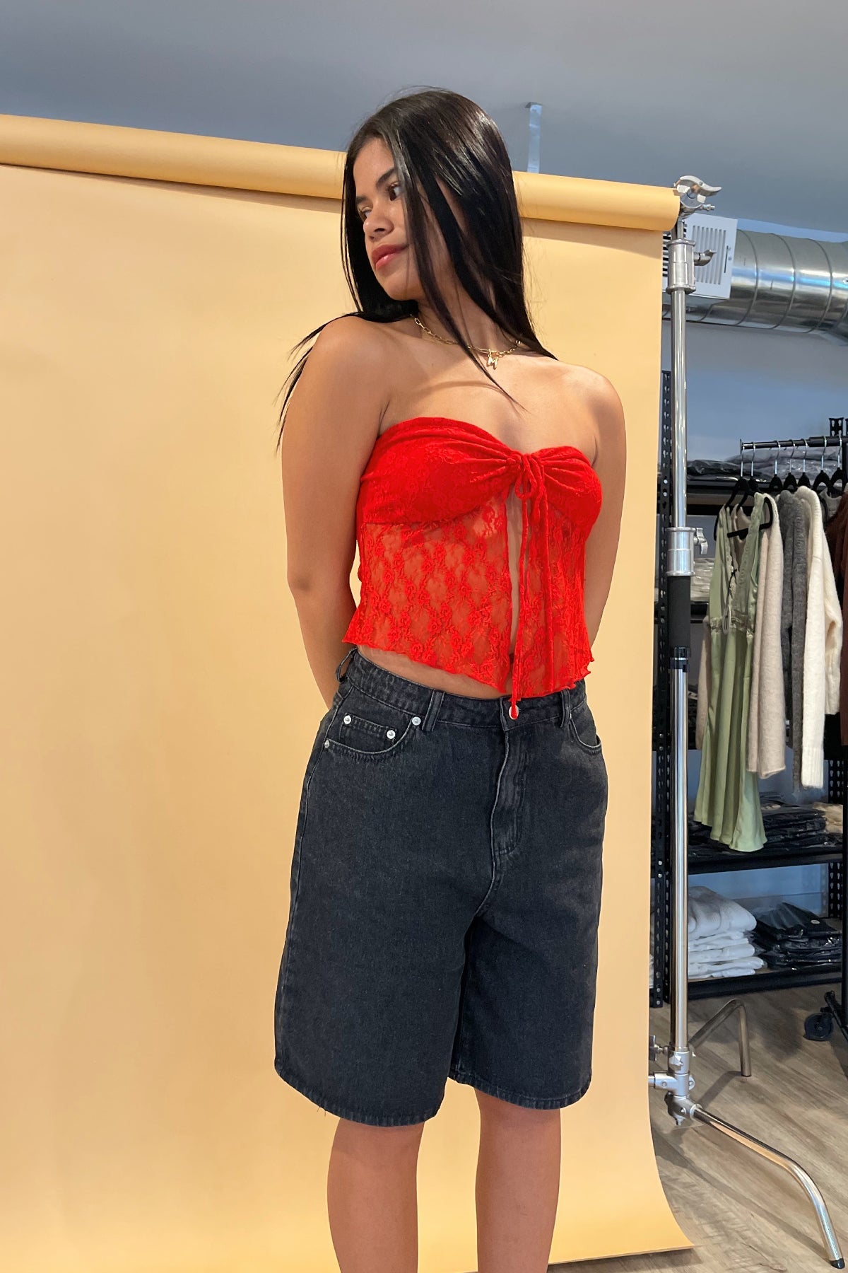 Pretty Woman Red Lace Tube Top - FINAL SALE