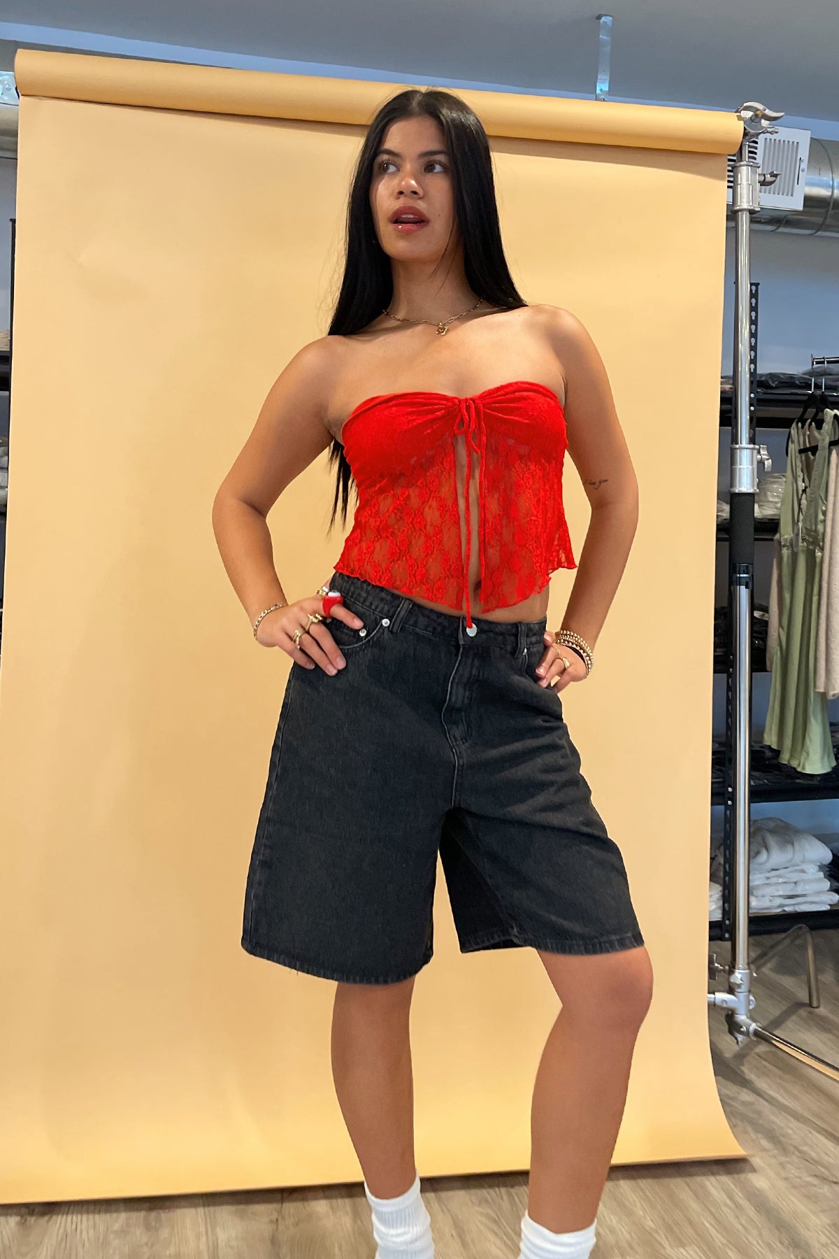 Pretty Woman Red Lace Tube Top - FINAL SALE