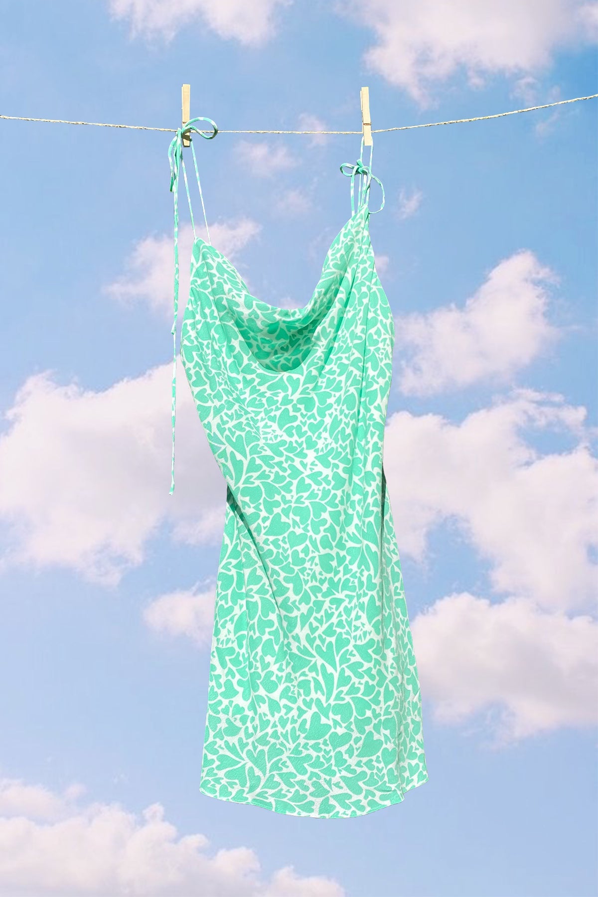 RBL FLW Summer Fling Green Hearts Dress - FINAL SALE