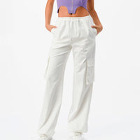 Shelby White Wide Leg Cargo Pants - FINAL SALE