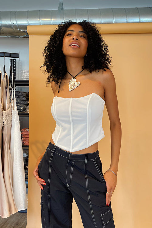 Forever Young White Mesh Corset Top - FINAL SALE