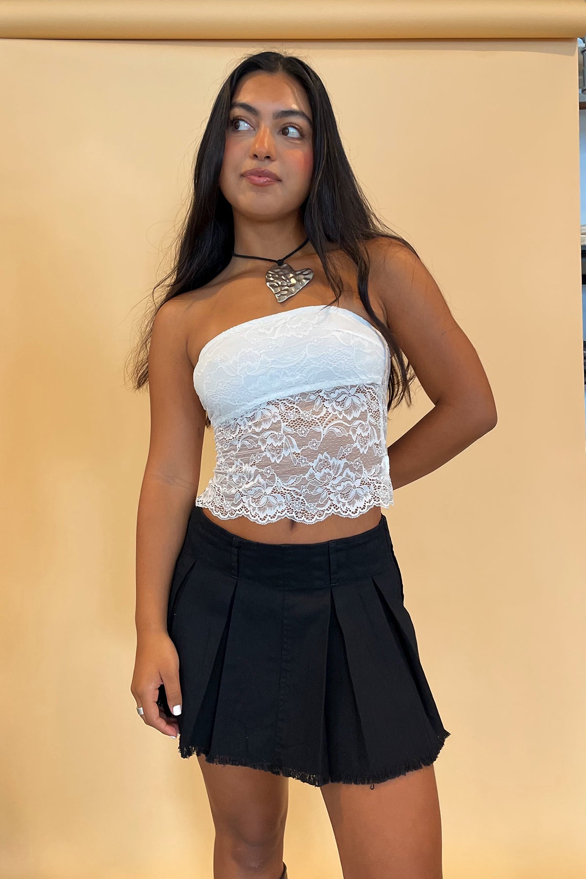 Sweet Disposition White Lace Crop Tube Top - FINAL SALE