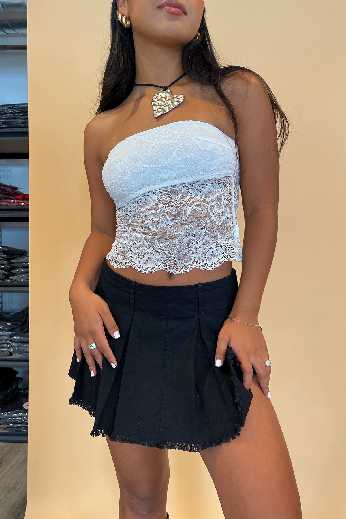 Sweet Disposition White Lace Crop Tube Top - FINAL SALE