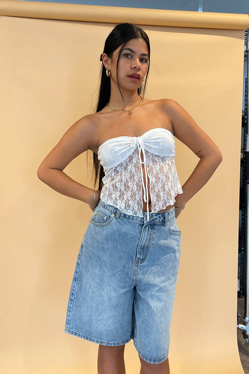 Pretty Woman White Lace Tube Top - FINAL SALE