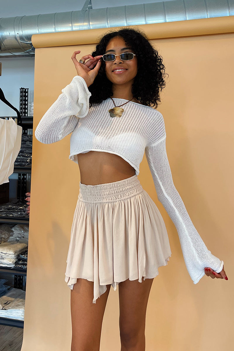 Fall in Love White Knit Long Sleeve Top - FINAL SALE