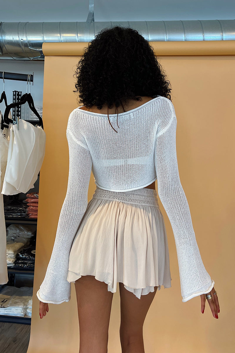 Fall in Love White Knit Long Sleeve Top - FINAL SALE