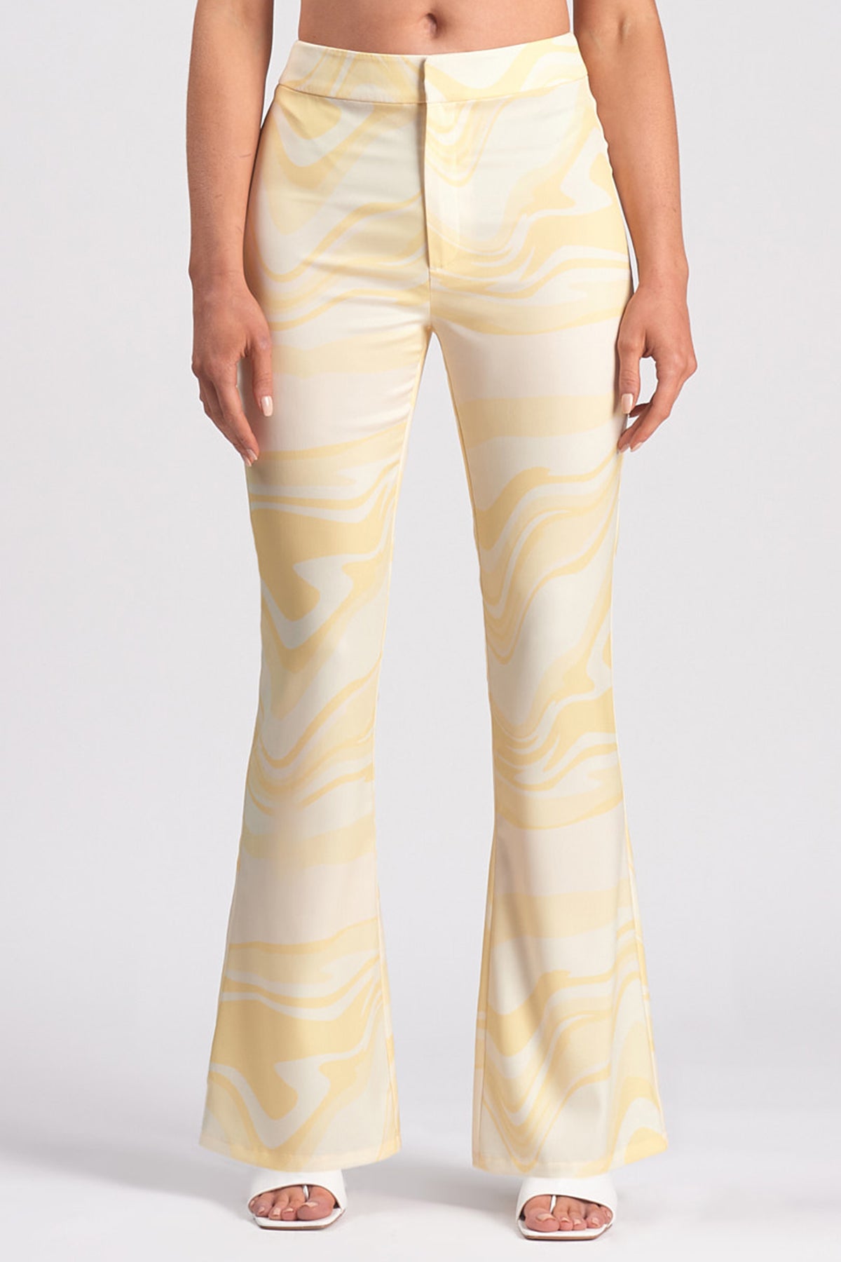 All Smiles Yellow Swirl Flare Pants - FINAL SALE