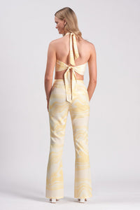 All Smiles Yellow Swirl Flare Pants - FINAL SALE