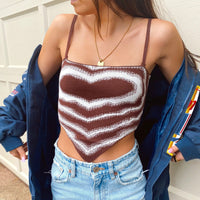 Knit Valentine Crop Brown FINAL SALE