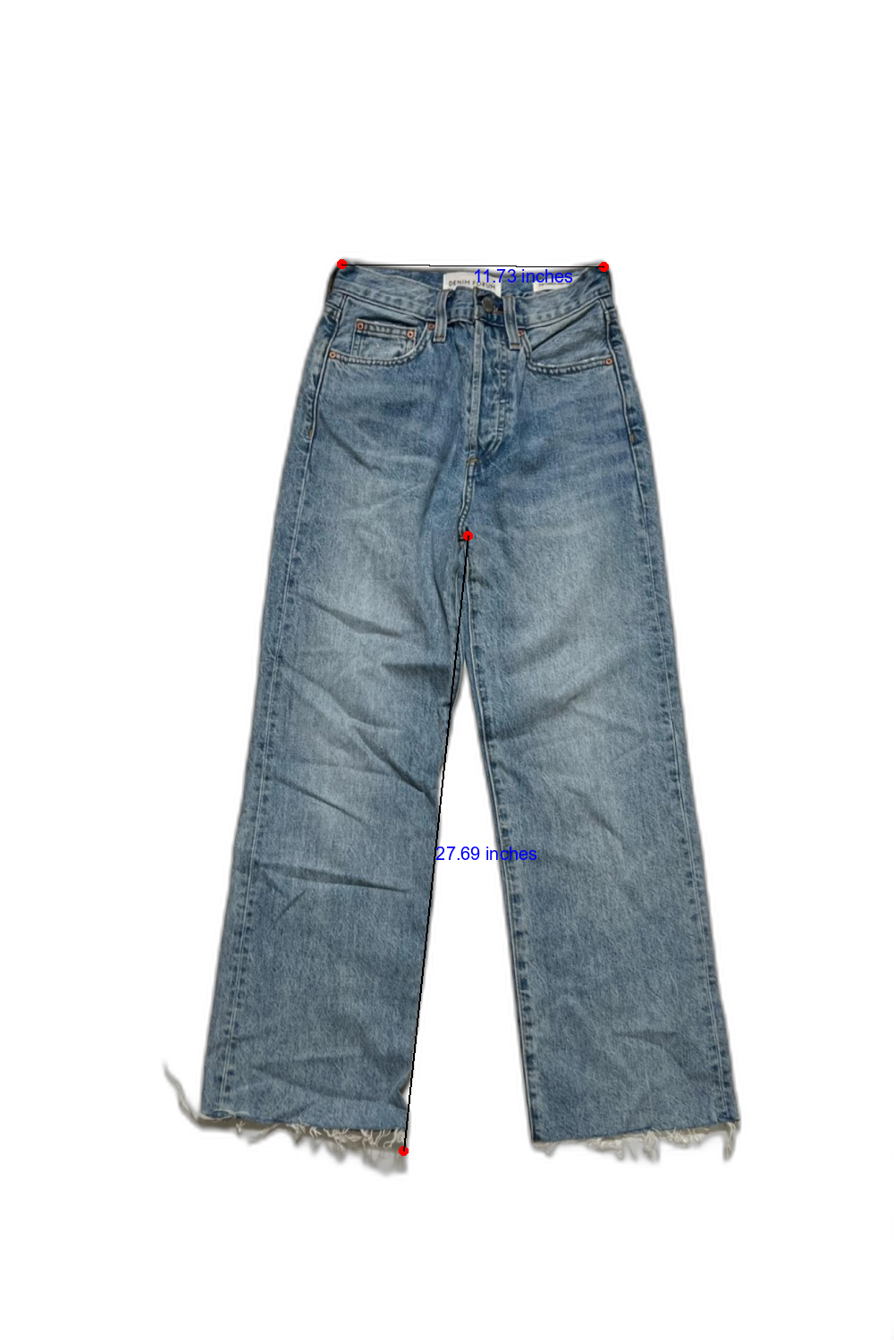 Denim Forum - Light Wash Wide Leg Jeans