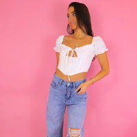 Kelsie White Puff Sleeve Top FINAL SALE